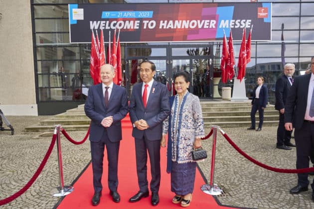 Eröffnungszeremonie der HANNOVER MESSE 2023 mit dem Partnerland Indonesien im HCC Kuppelsaal in Hannover am 16.April 2023 © Ulrich Stamm